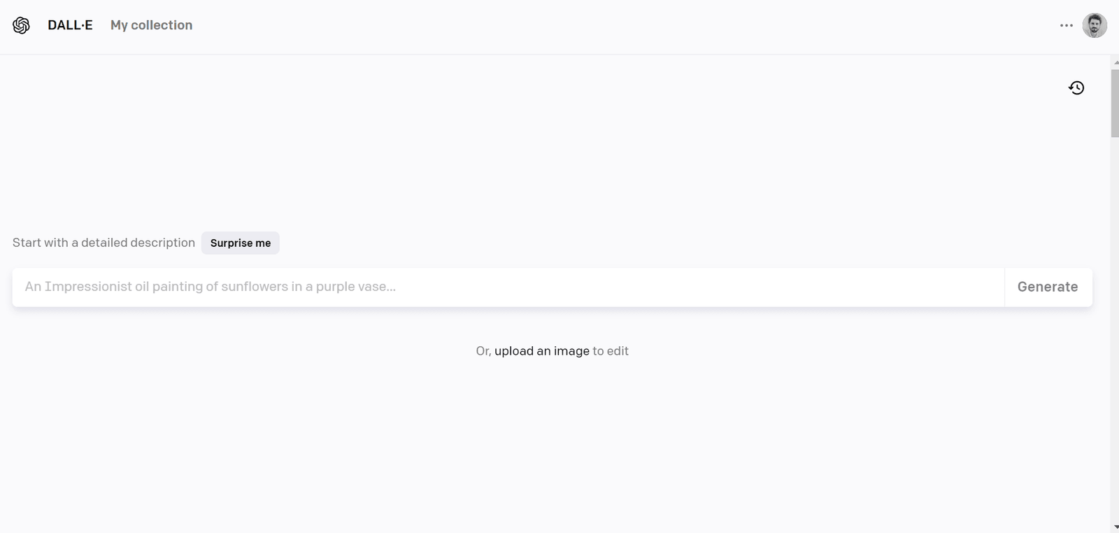 Generando una imagen con el prompt en DALL·E 2