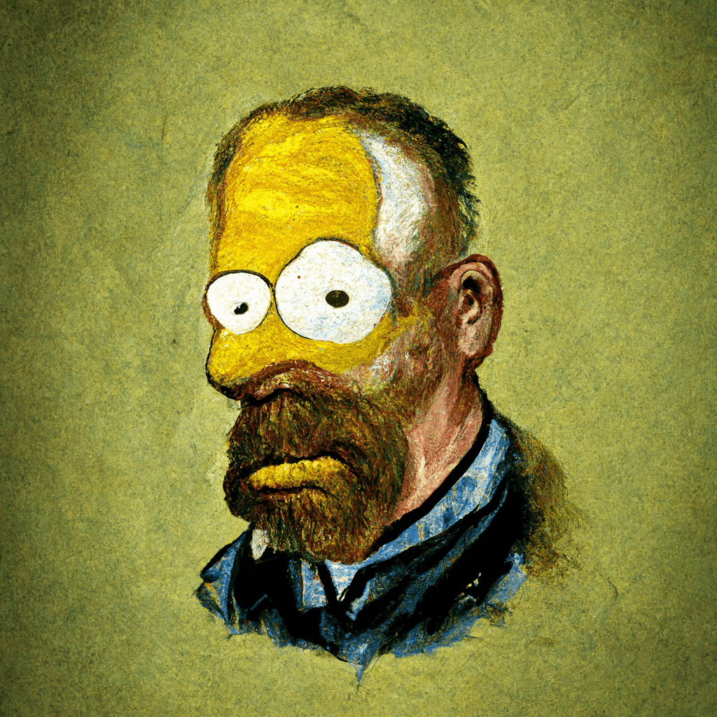 Homer Simpson como autorretrato de Van Gogh, generado por IA